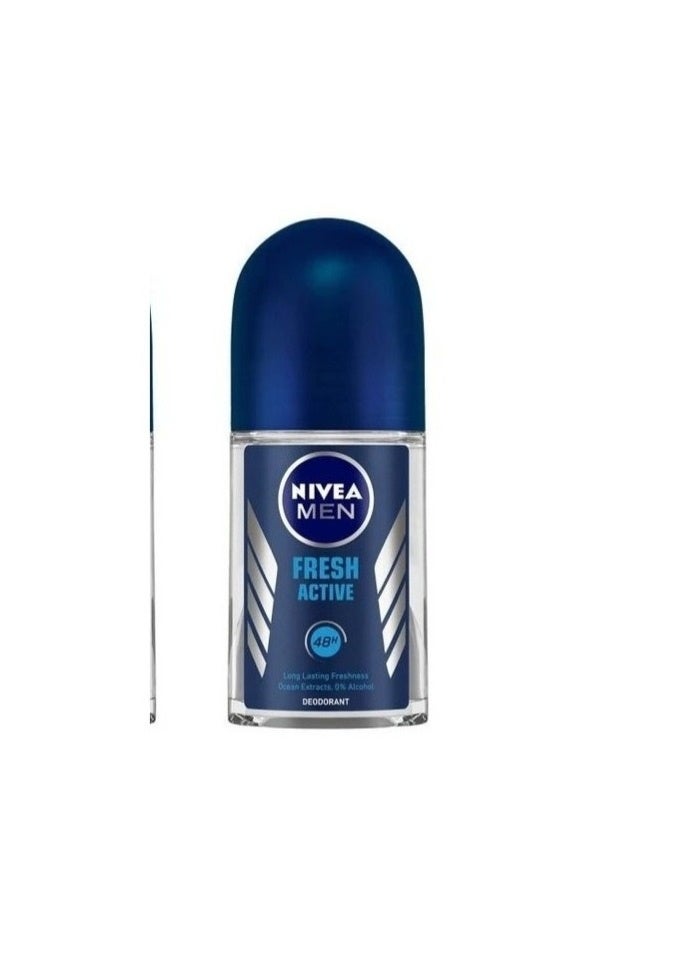 Nivea men Deodorant Fresh Active Roll On, 50Ml (Pack Of 2) - Image 2